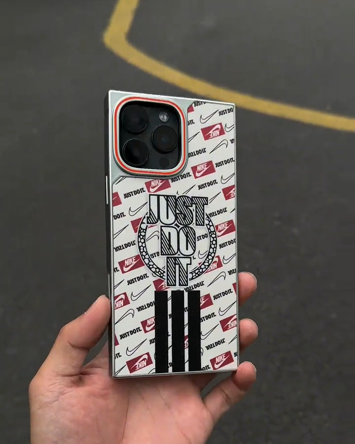 阿迪達斯方形磁吸電鍍手機殼